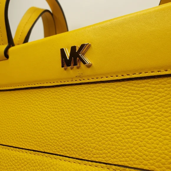 $298 Michael Kors Meredith East West Bonded Tote- Sunflower - Picture 3 of 9